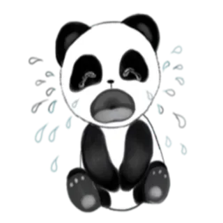 😭 panda, piangere, triste, lacrime, animale, carino, kawaii telegram sticker