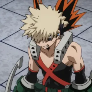 🥲 Katsuki Bakugo My Hero Academia アニメ, 僕のヒーローアカデミア, 爆豪勝己, 爆豪, キャラクター, 漫画 telegram sticker