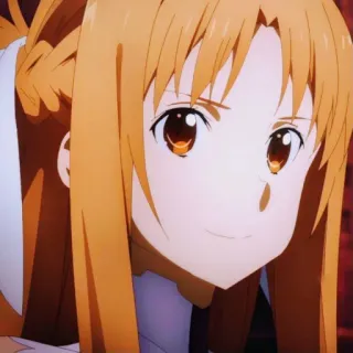 ☺️ Asuna Yuuki Sword Art Online Аниме, Мультфильм, Персонаж, Женщина, Девушка, Улыбается telegram sticker