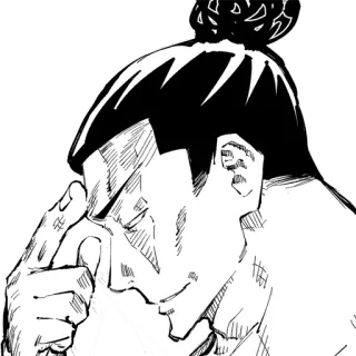 🧠 Kokichi Muta Jujutsu Kaisen anime, manga, thinking, strategizing, character telegram sticker
