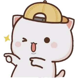 😗 kucing, kartun, imut, hewan, stiker, kawaii telegram sticker