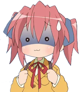😅 anime, manga, chica, uniforme escolar, asustada, preocupada, gota de sudor whatsapp sticker