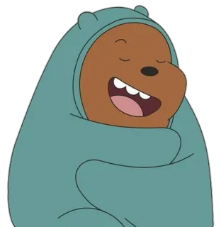 😁 Grizz We Bare Bears bear, cartoon, cute, animal, sleepy, cozy telegram sticker