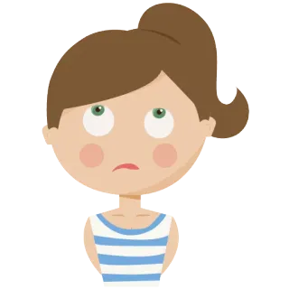 🙄 kartun, gadis, wanita, karakter, berpikir, ilustrasi telegram sticker