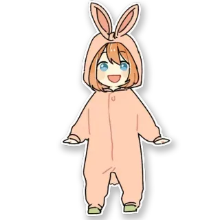 😃 bunny, cute, animal costume, cartoon telegram sticker