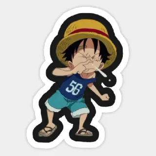 🤧 Monkey D. Luffy One Piece monkey d luffy, one piece, anime, cartone animato, cappello di paglia whatsapp sticker