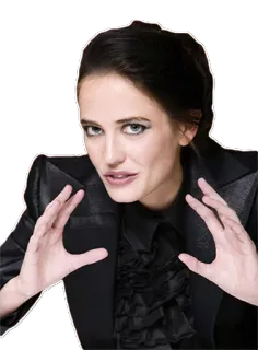 👐 Eva Green eva green, actress, celebrity, woman, black jacket telegram sticker
