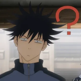 😳 Megumi Fushiguro Jujutsu Kaisen Anime, Fragezeichen, Verwirrt, Manga, Charakter whatsapp sticker