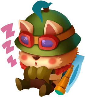 😴 Teemo League of Legends teemo, league of legends, fofo, yordle, personagem, videogame telegram sticker