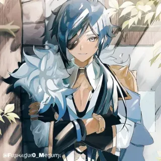 🔲 Kaeya Genshin Impact @Fushigifgur0_Megumi アニメ, キャラクター, ゲーム, 原神, ガイア telegram sticker