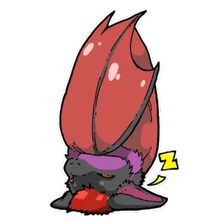 😴 śpiący, zwierzę, nietoperz, słodki, kreskówka telegram sticker