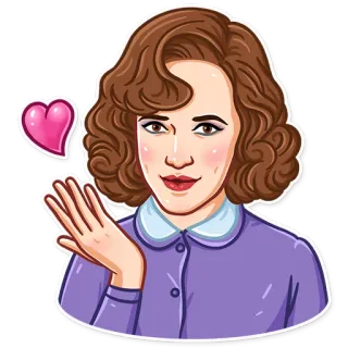😘 woman, heart, sticker, cartoon telegram sticker