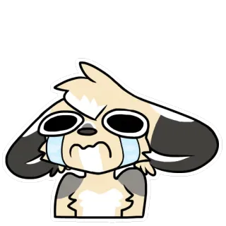 😭 menangis, sedih, air mata, kartun, binatang, emosional telegram sticker