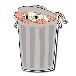 🗑 Desenho animado, Rato, Lixo, Triste, Fofo, Adesivo telegram sticker