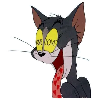 🤙 Tom Cat Tom and Jerry LOVE LOVE Dessin animé, Chat, Amour, Coeurs, Animé telegram sticker