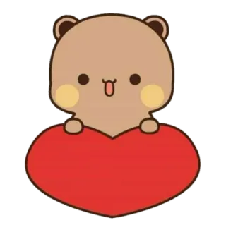 🐻 orso, cartone animato, carino, cuore, amore, kawaii, animale, adesivo telegram sticker