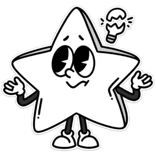 🤷‍♀️ Stella, Cartone animato, Personaggio, Lampadina, Adesivo, Animato telegram sticker