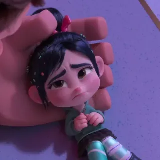 👾 Vanellope von Schweetz Wreck-It Ralph Vanellope, Ralph reichts, Disney, Cartoon, Traurig, Charakter whatsapp sticker