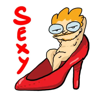 🍐 SEXY seksowne, czerwony but, kreskówka, humor telegram sticker