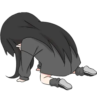😓 anime, ragazza, piangendo, triste, emozionale, kawaii telegram sticker