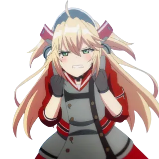 😤 anime, character, girl, angry, serious, blond hair whatsapp sticker