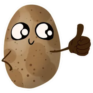 😁 土豆, 卡通, 食物, 蔬菜, 赞, 可爱, 表情符号 telegram sticker