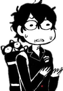 😥 Joker Persona 5 Anime, Persona 5, Joker, Ren Amamiya, Morgana, Preocupado, Sorpresa, Pánico telegram sticker
