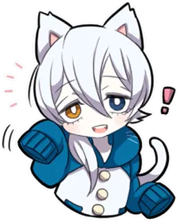😃 Anime, Kot, Neko, Kawaii, Chibi, Słodki, Postać, Manga telegram sticker