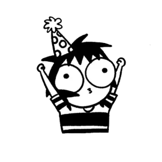🥳 party, celebration, cartoon, animation, drawing, hat telegram sticker