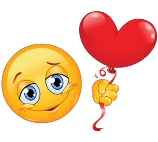❤ Emoji, Coeur, Amour, Ballon, Romance, Mignon, Visage telegram sticker