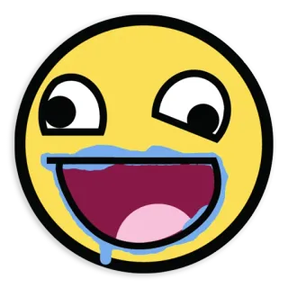 🤤 Smiley, Meme, Trollface, Expression, Meme Internet, Drôle, Humour whatsapp sticker