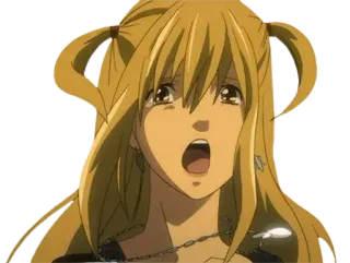🥺 Misa Amane Death Note 애니메이션, 만화, 데스노트, 미사 아마네, 캐릭터, 일본 whatsapp sticker