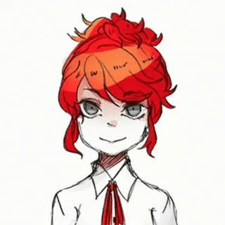 🌹 anime, personagem, cabelo ruivo, arte, ilustração telegram sticker