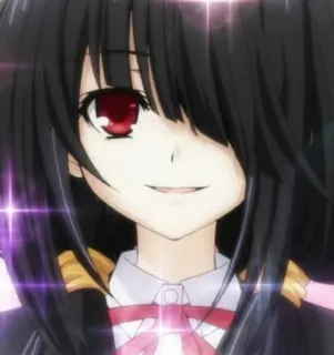 🌑 Kurumi Tokisaki Date A Live Anime, Fille, Date a Live, Kurumi Tokisaki, Yandere, Sourire whatsapp sticker