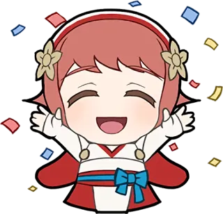 🤗 Anime, Fofo, Celebração, Confete, Kawaii, Feliz, Fanart telegram sticker