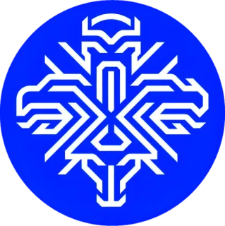 🇮🇸 eagle, emblem, blue, geometric, minimalist, bird, logo, heraldry telegram sticker