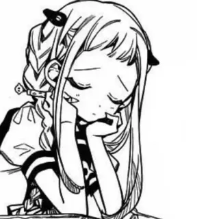 🥬 Nene Yashiro Toilet-bound Hanako-kun Nene Yashiro, Anime, Manga, Toilet-bound Hanako-kun, mignon, fille, triste, portrait telegram sticker