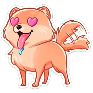 😍 강아지, 새끼 강아지, 하트눈, 만화, 귀여운, 사랑, 동물 telegram sticker