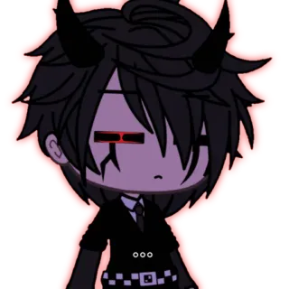 😐 Gacha, Démon, Sombre, Anime, Personnage, Avatar telegram sticker