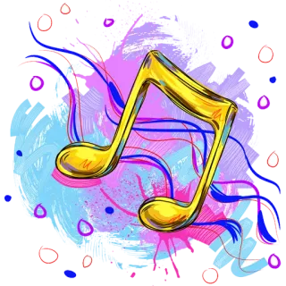 🎵 música, nota, arte, ouro, abstrato telegram sticker