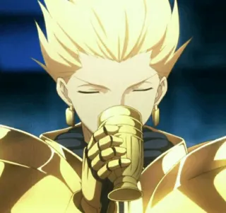 ✨ Gilgamesh Fate/stay night anime, złoty, zbroja, puchar, król, Fate telegram sticker