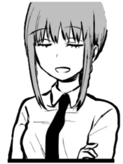 🧐 Makima Chainsaw Man anime, manga, character, black and white, fanart telegram sticker