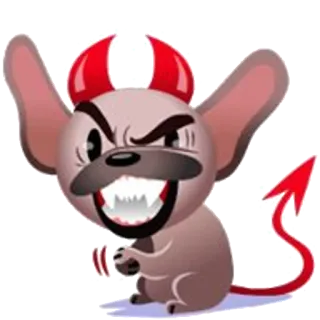 😈 diabo, cachorro, desenho animado, mal, chifres, rabo telegram sticker
