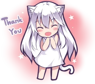 😊 Thank You Gadis anime, Gadis kucing, Terima kasih, Kawaii, Chibi, Lucu telegram sticker