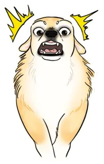😧 anjing, takut, kartun, marah, terkejut telegram sticker
