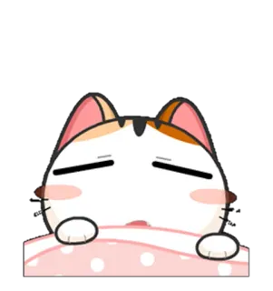 😴 gato, lindo, dibujos animados, durmiendo, animal, calicó telegram sticker