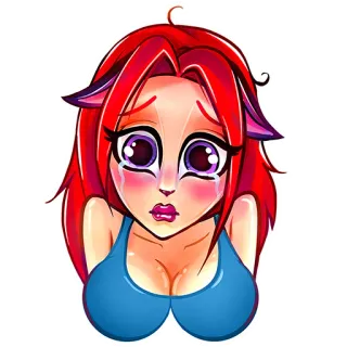 😢 weinen, Cartoon, Mädchen, traurig, emotional, verärgert telegram sticker