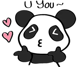 🌻 panda, heart, love, cute, animal, cartoon telegram sticker