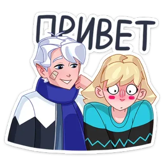 👋 ПРИВЕТ สวัสดี, ทักทาย, การ์ตูน, ตัวละคร, รัสเซีย whatsapp sticker