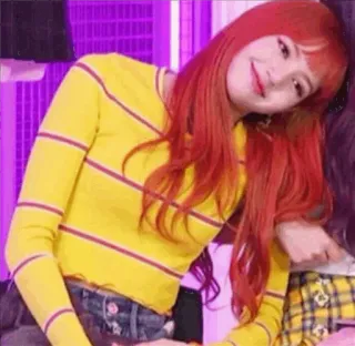 🍊 Lisa kpop, lisa, rood haar, beroemdheid, vrouw, glimlach telegram sticker